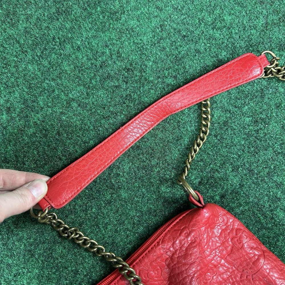 Loungefly Hello Kitty Purse Red Chain Bow Strap Tassel Bag Travel All Over Print - Picture 13 of 16